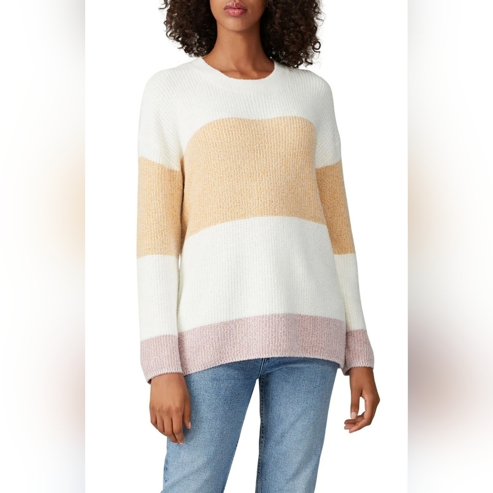 ❤️ ONE GREY DAY CASHMERE BLEND FAUNA OVERSIZED COLORBLOCK SWEATER, SMALL
